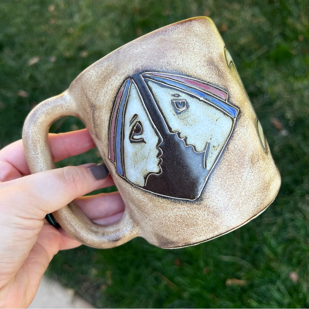 Design by Mara Zodiac Gemini Art Pottery Coffee Mug Made in Mexico